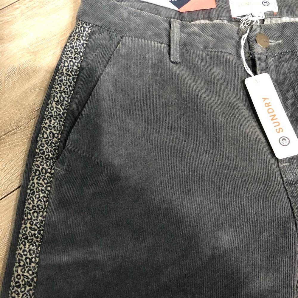 NWT Sundry Leopard Stripe Corduroy Trousers